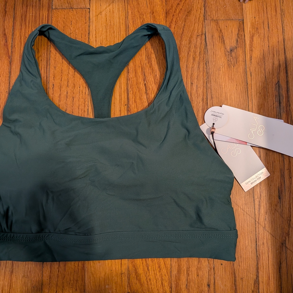 Women's Racerback Sports Bra - Dark Green